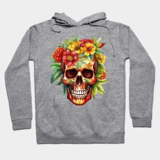 Watercolor Juneteenth Flower Skull Hoodie